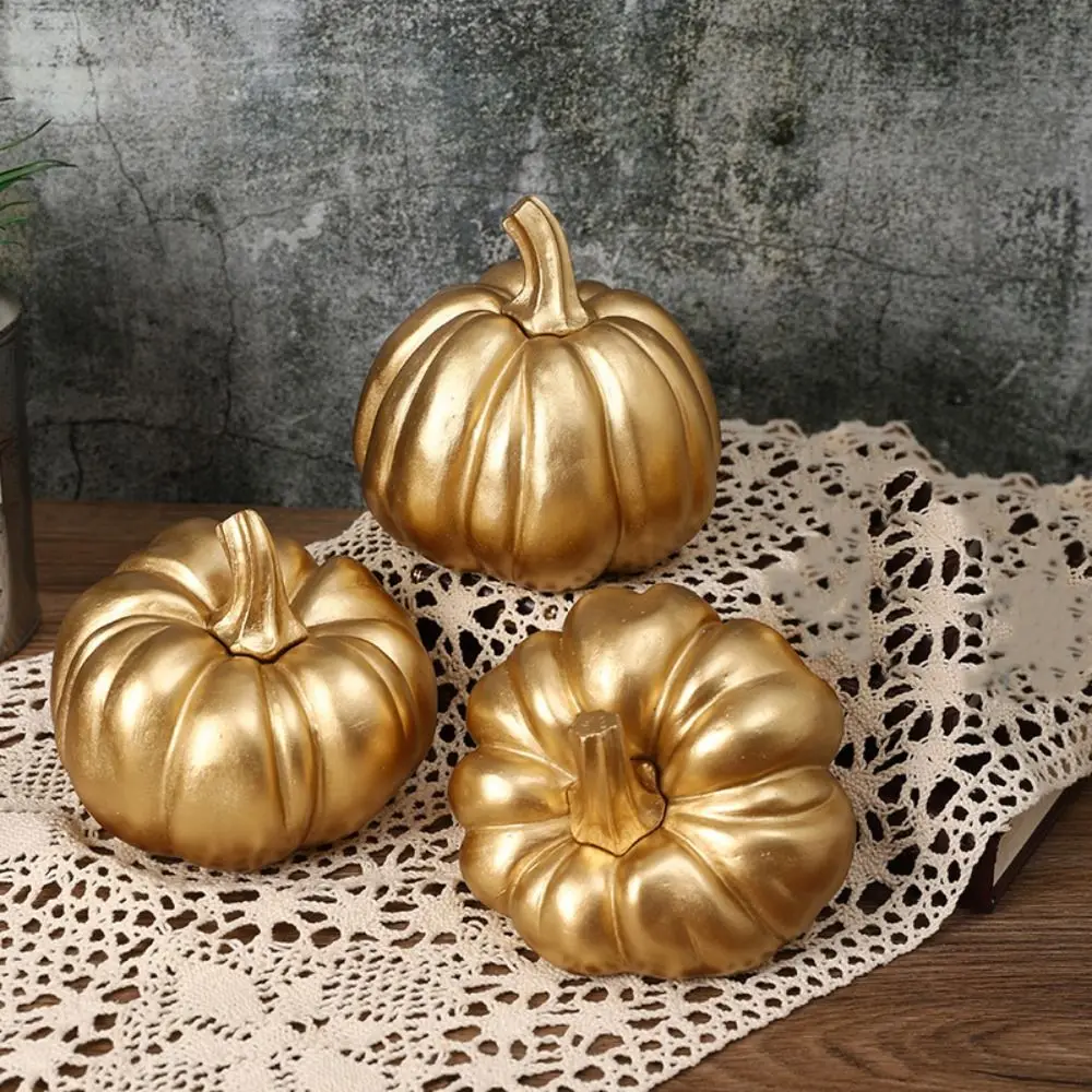 

Украшение стола на Хэллоуин, статуя тыквы из смолы, ретро изысканный орнамент тыквы, декоративная миниатюрная фигурка, скульптура для дома