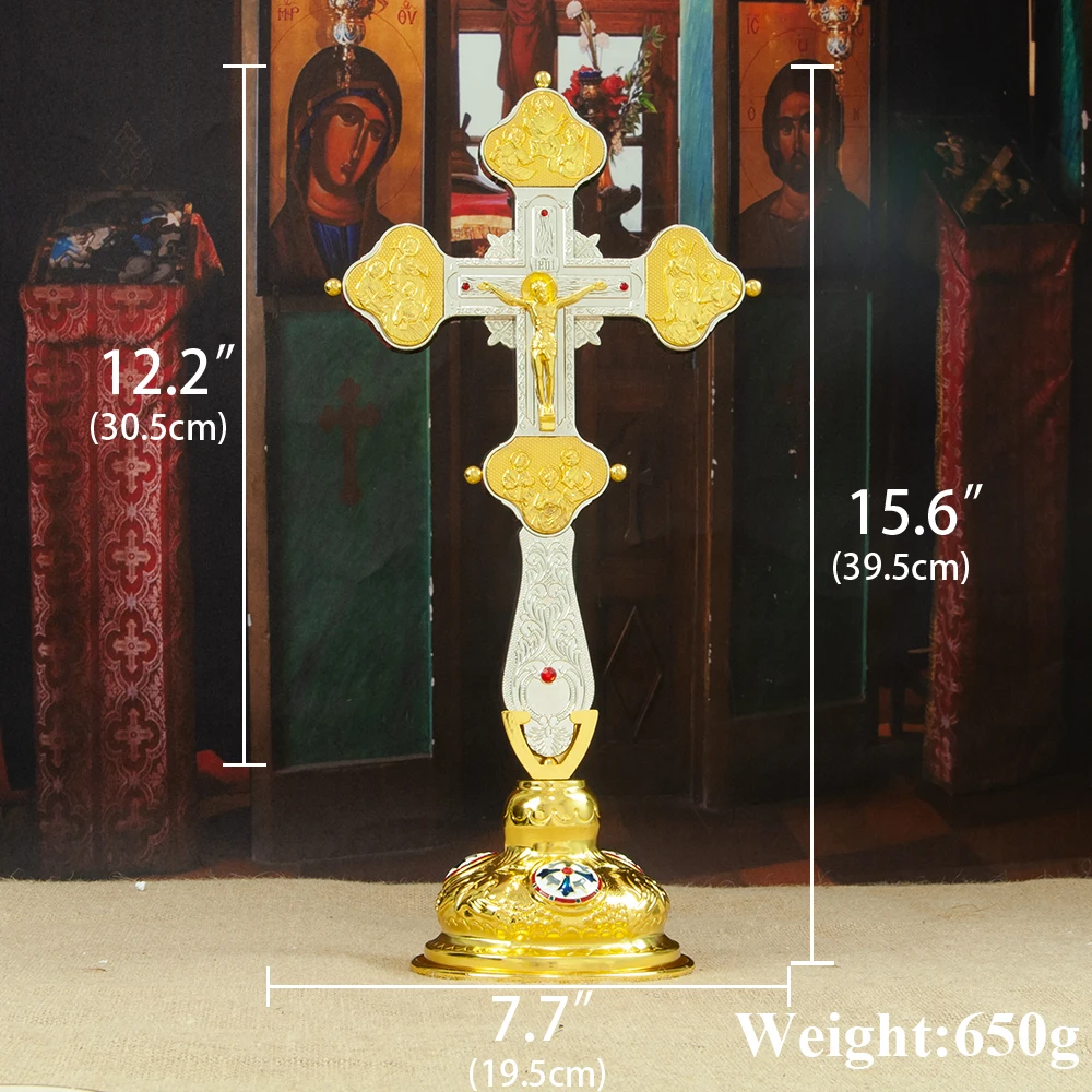 HTISOK الروسية الأرثوذكسية الصليب يسوع الصليب مطلية بالذهب سبائك الزنك الكنيسة الدائمة الصليب الكنيسة الديكور الطقوس الدينية