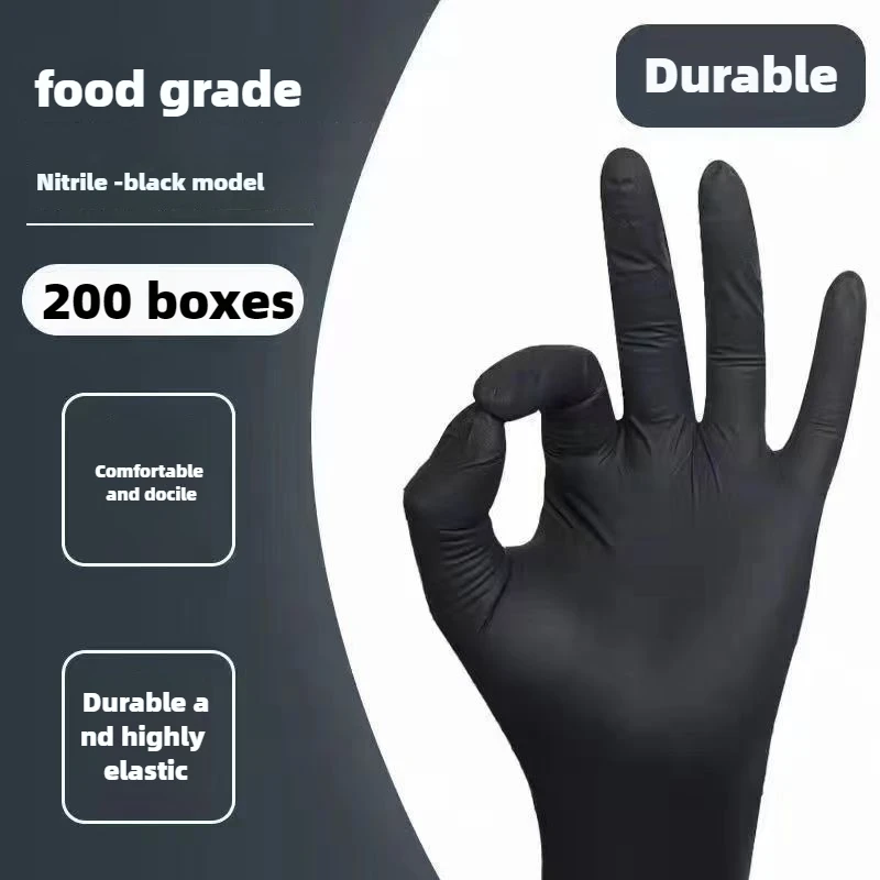 Kitchen Gloves Disposable Nitrile Latex Gloves Black Washing Tableware Housework Car Industry Gardening Pet Care Cooking Tools