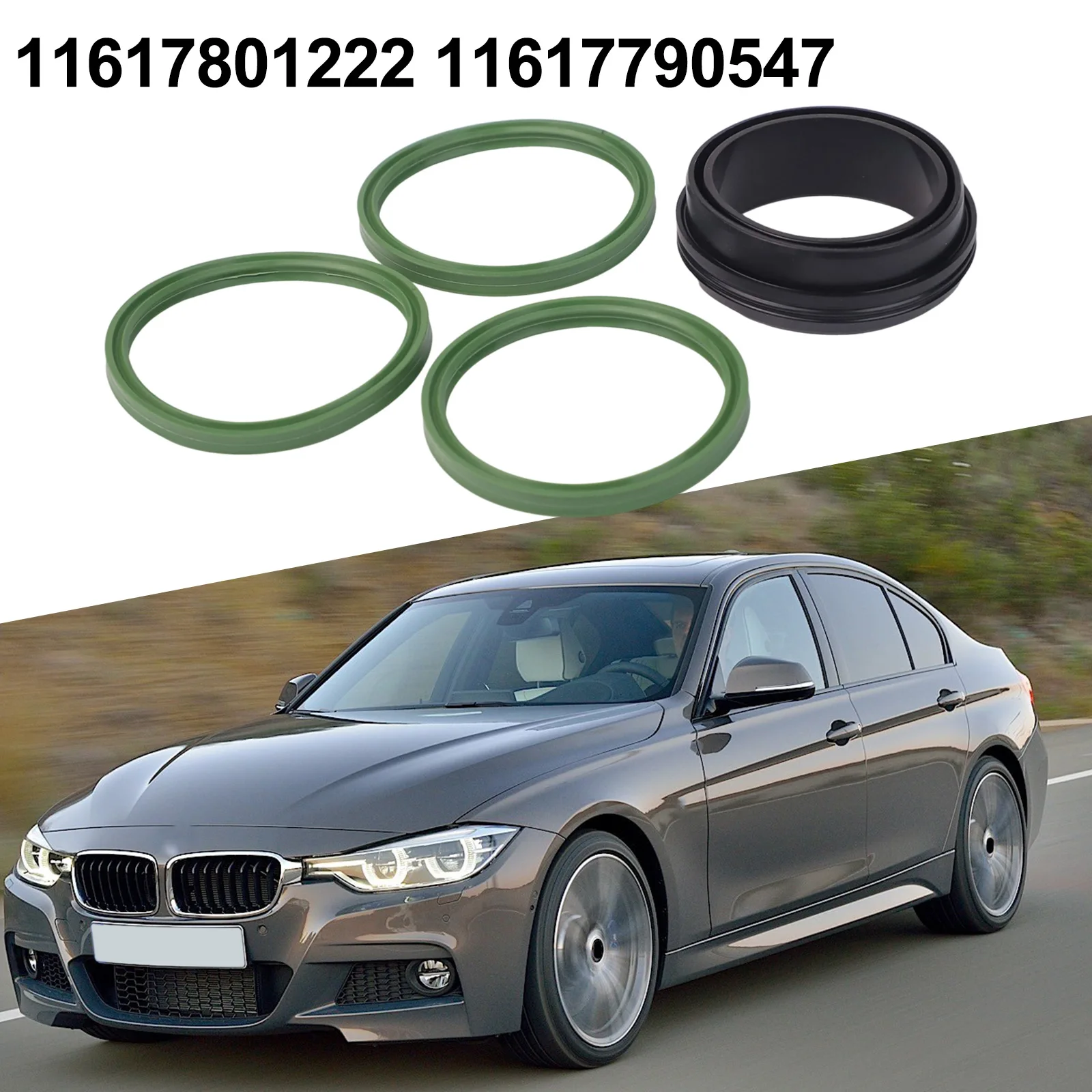 4 Rubber O Rings for For Bmw For Turbo Collector Intercooler Seal Kit 11617801222 Compatible with Multiple Series