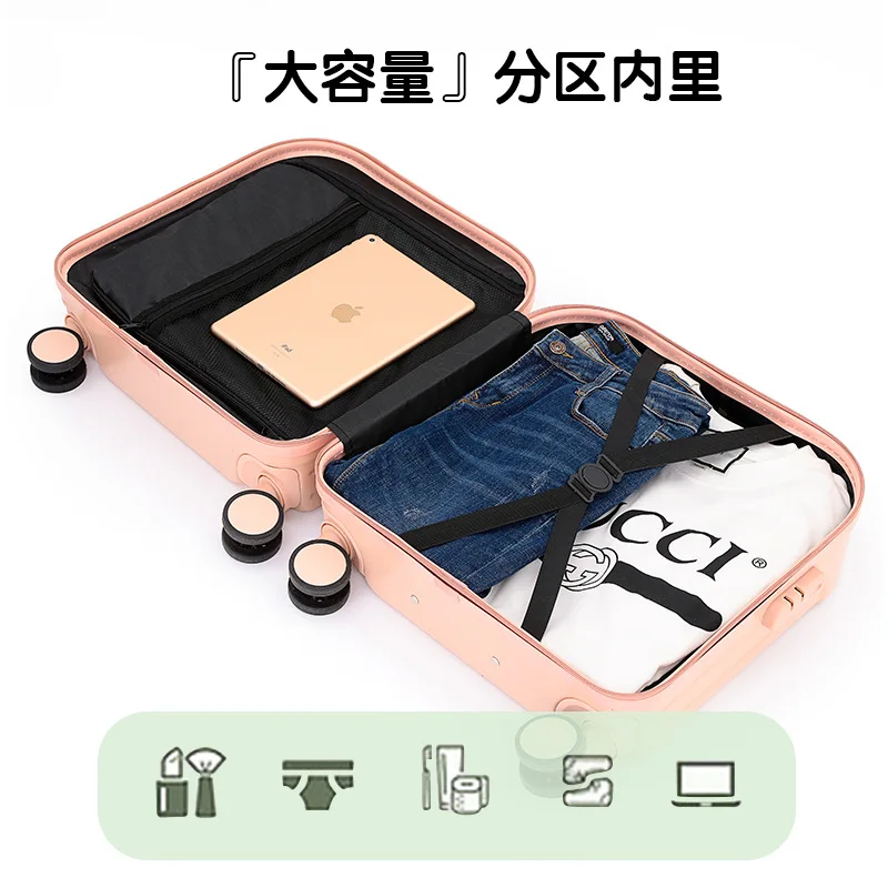 Mini Valise de Cabine Japonaise pour Femme, Petite Valise Légère, Valise Trolley Étudiante Spinner, 18 Pouces