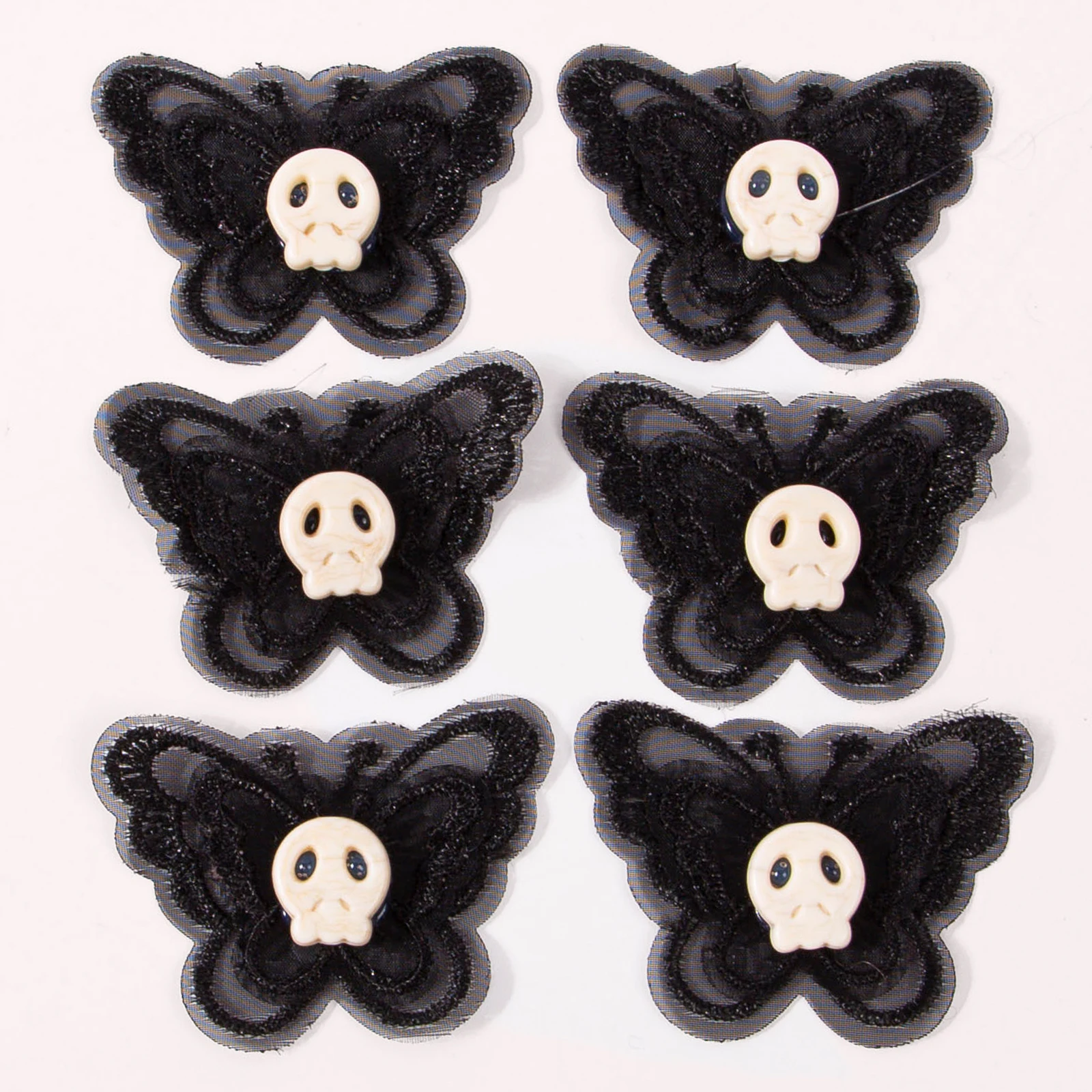 6pcs Creative Skeleton Butterfly Hair Clips for Women Girl Gothic Style Colorful Hairpin Halloween Makeup Party Hair Accessories