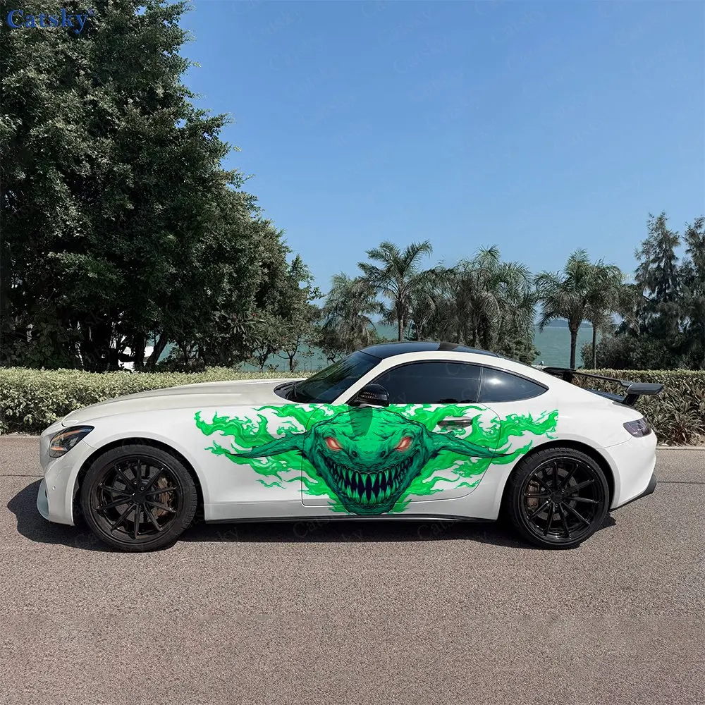 

2pcs Fierce Shark Car Sticker Full Body Decal Decoration Scratches Protect Car Sticker Waterproof Car Vinyl Wraps
