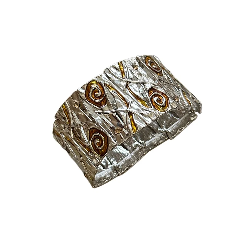 Y العصور الوسطى خمر الرجعية القديمة واسعة الحافة سوار الإناث المتخصصة تصميم شخصية الراقية اليد المجوهرات