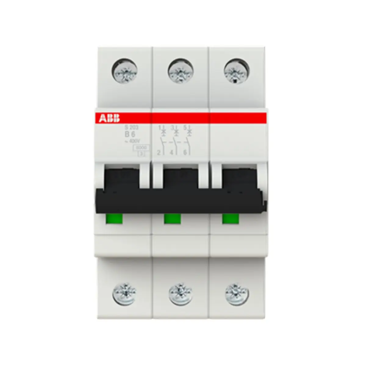 4 pcs 10113570 S203-B6 2CDS253001R0065 Miniature Circuit Breaker - 3P - B - 6 A