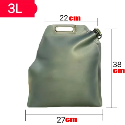 Imagen 2 del producto Vejiga de aceite de contenedor de combustible de 3L, tanque de almacenamiento de líquidos plegable, bolsa de combustible de larga distancia para motocicleta y coche