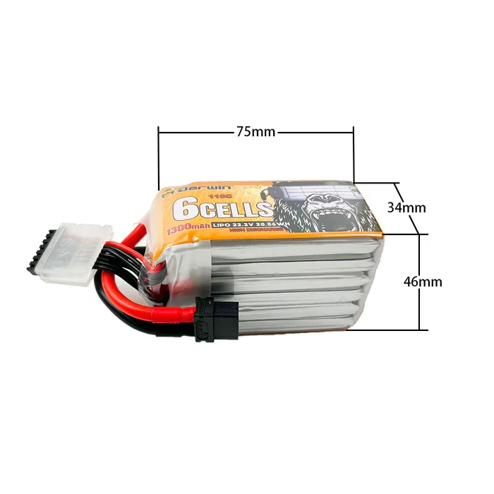 DarwinFPV 6S 1300mAh Lipo Battery