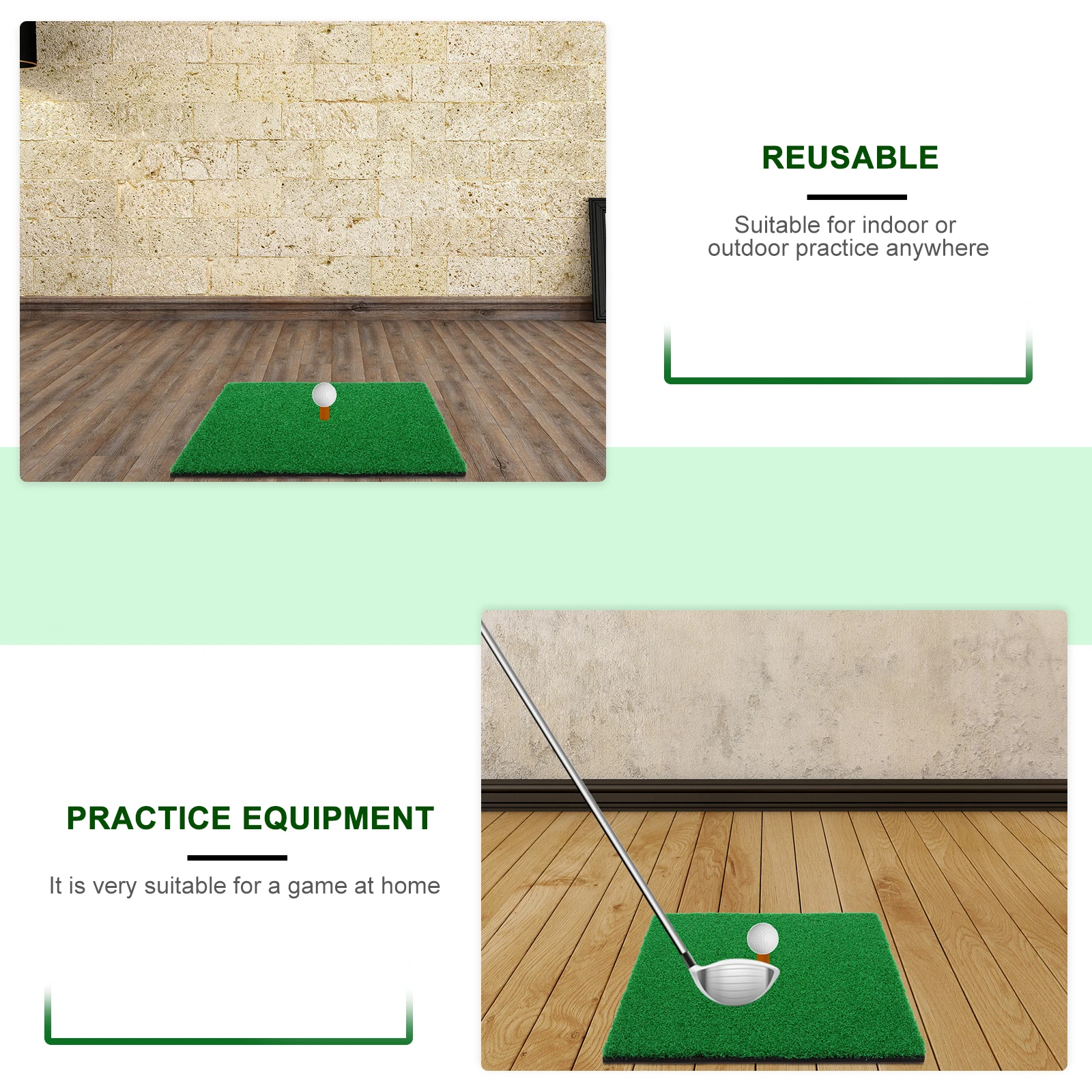 

Golf Practice Hitting Pad Hitting Mat Portable Training Turf Grass for Home Long Lasting Non Slip