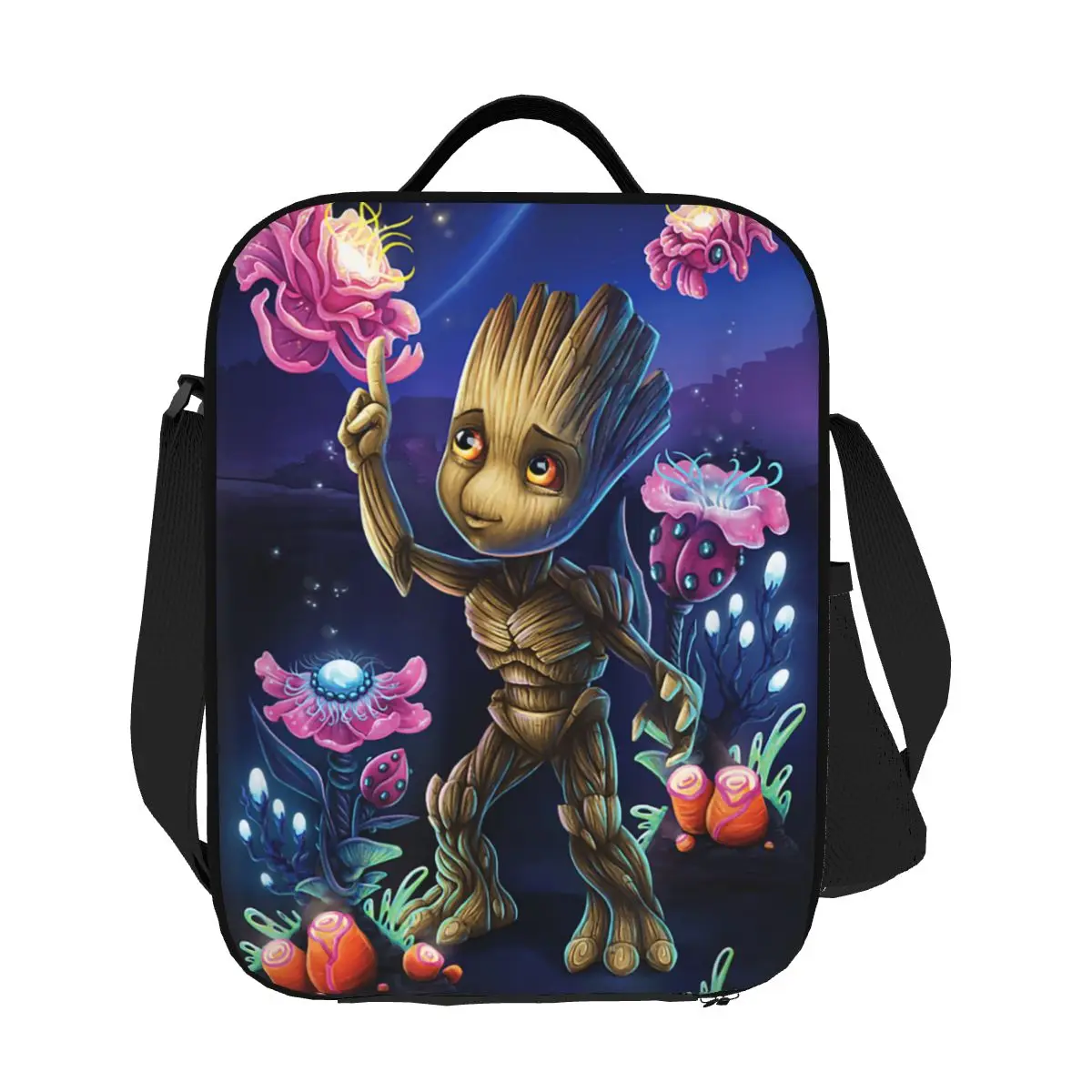 

Custom Guardians Of The Galaxy Groot Lunch Bag Men Women Thermal Cooler Insulated Lunch Boxes for Children School