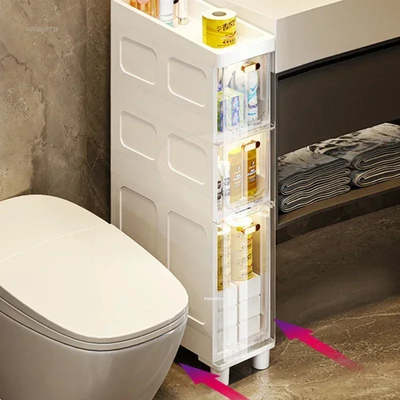 

Modern Storage Cabinet for Bathroom Gap Storage Racks Multi-purpose Floor-standing Kitchen Storage Bathroom Organizers