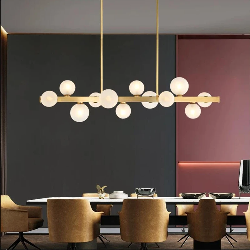 Largo Linear Chandelier minimalist restaurant bubble chandelier luxury creative magic bean lamp strip bar coffee tables light