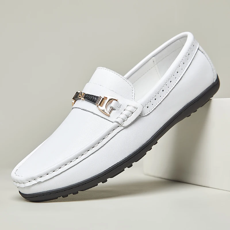 

Мужская обувь, белые лоферы, мужская повседневная обувь, мужские лоферы, дышащая прогулочная обувь большого размера для вождения для мужчин