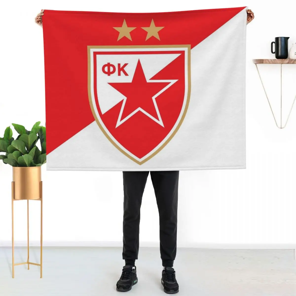 Moja Crvena Zvezda Beograd Serbian Love Delije Throw Blanket Furry manga Custom Sofa Throw Soft Beds Blankets