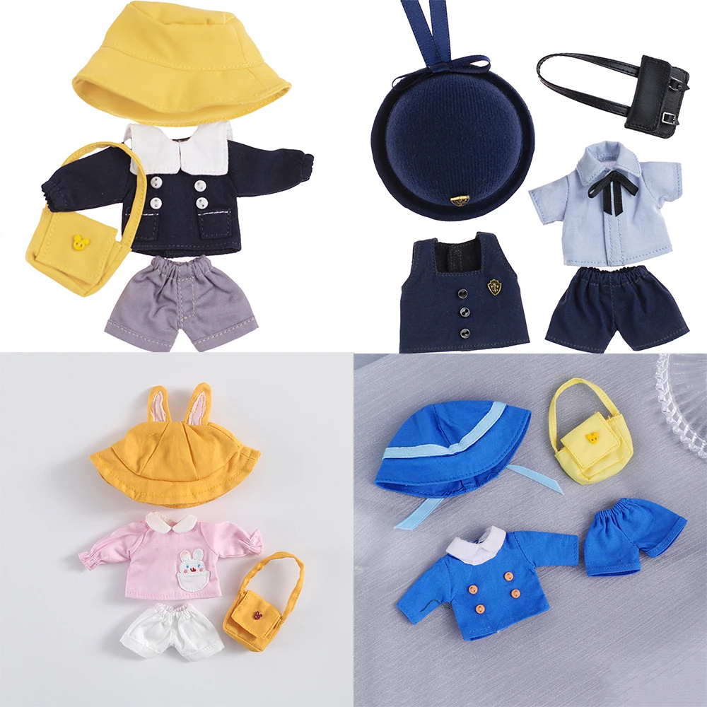 Ob11 Doll Handmade Clothes Kindergarten School Uniform Suit With Hat messenger bag Shirt For Obitsu11, GSC, Molly YMY P9 Dolls