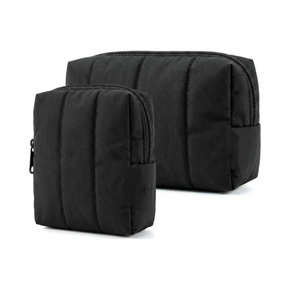 Trendy Large & Small Makeup Bag Set Portable Puffy Cosmetic Organizer Water-resistant Large Capacity Cosmetic Bag Outdoor