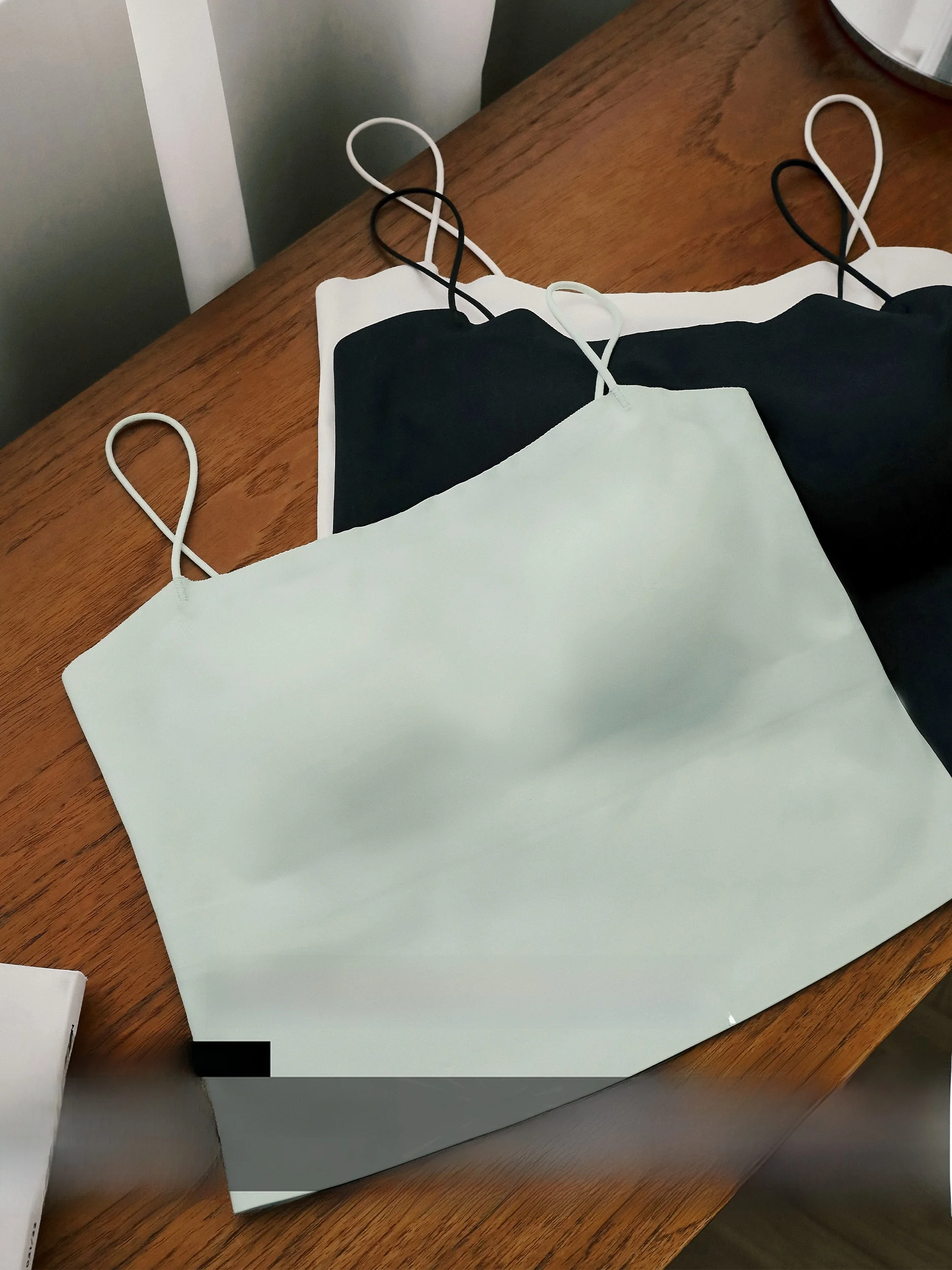 

CA Ice Sensation Sl American DuPont Lycra One-Piece 3D Stereo Cup Pad Beautiful Ba Tube Top Brtte Tank Top