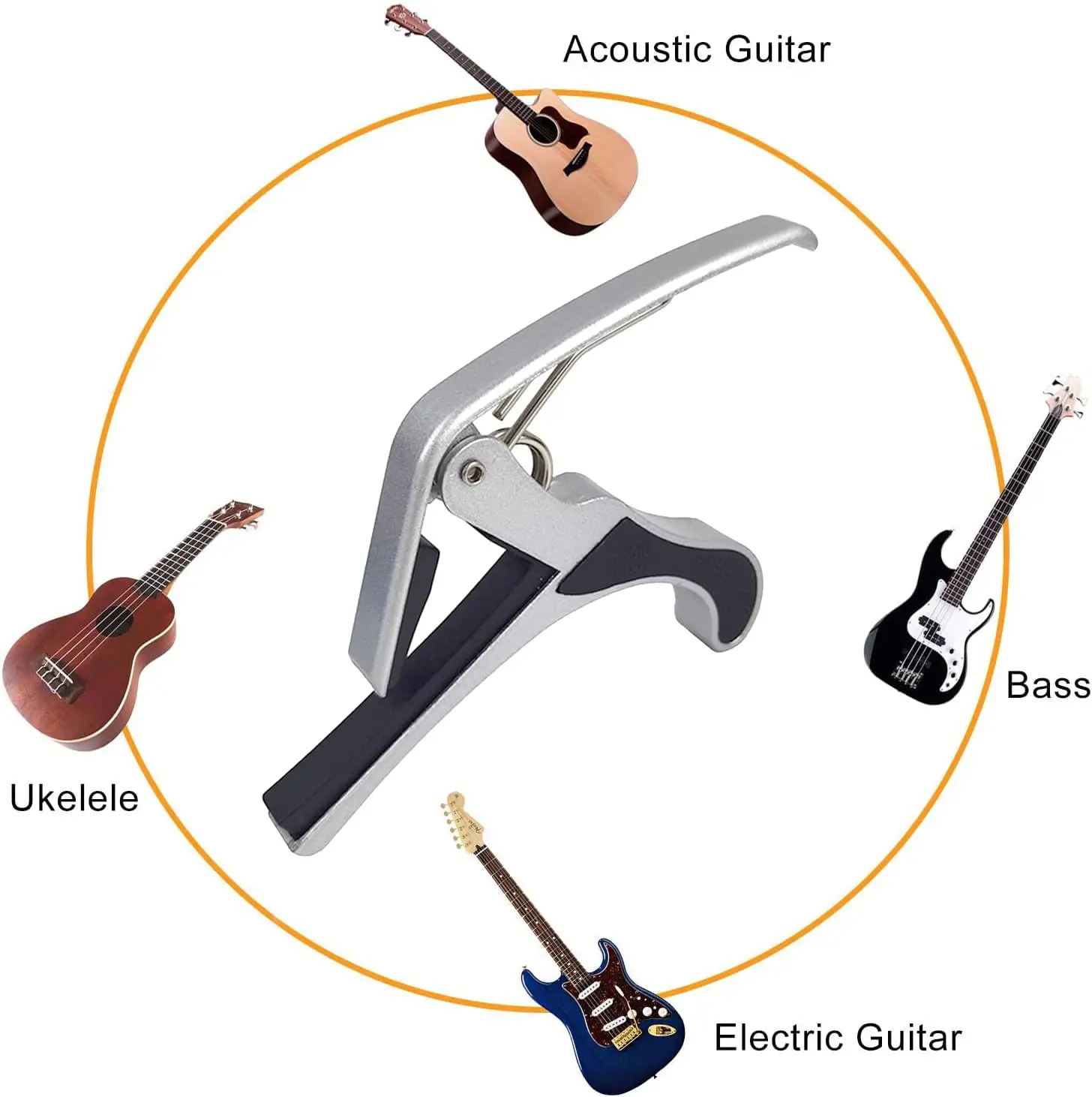 Guitar Accessories Include Acoustic Guitar Strings, capotraste guitarr , 3-in-1 Restring Tool, palheta guitarra , Bridge Pins,