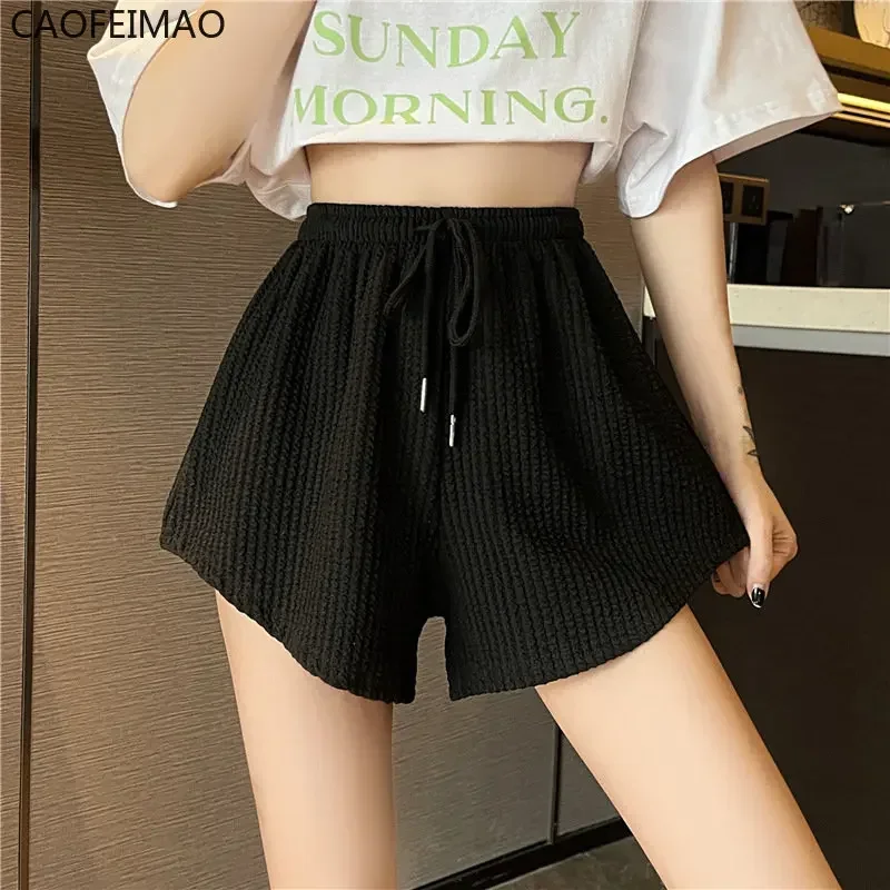 Women Gym Fitness Running Shorts Women's Summer Thin Style Loose Casual Large Size Wide Leg High Waist A-word Sports Hot Pants