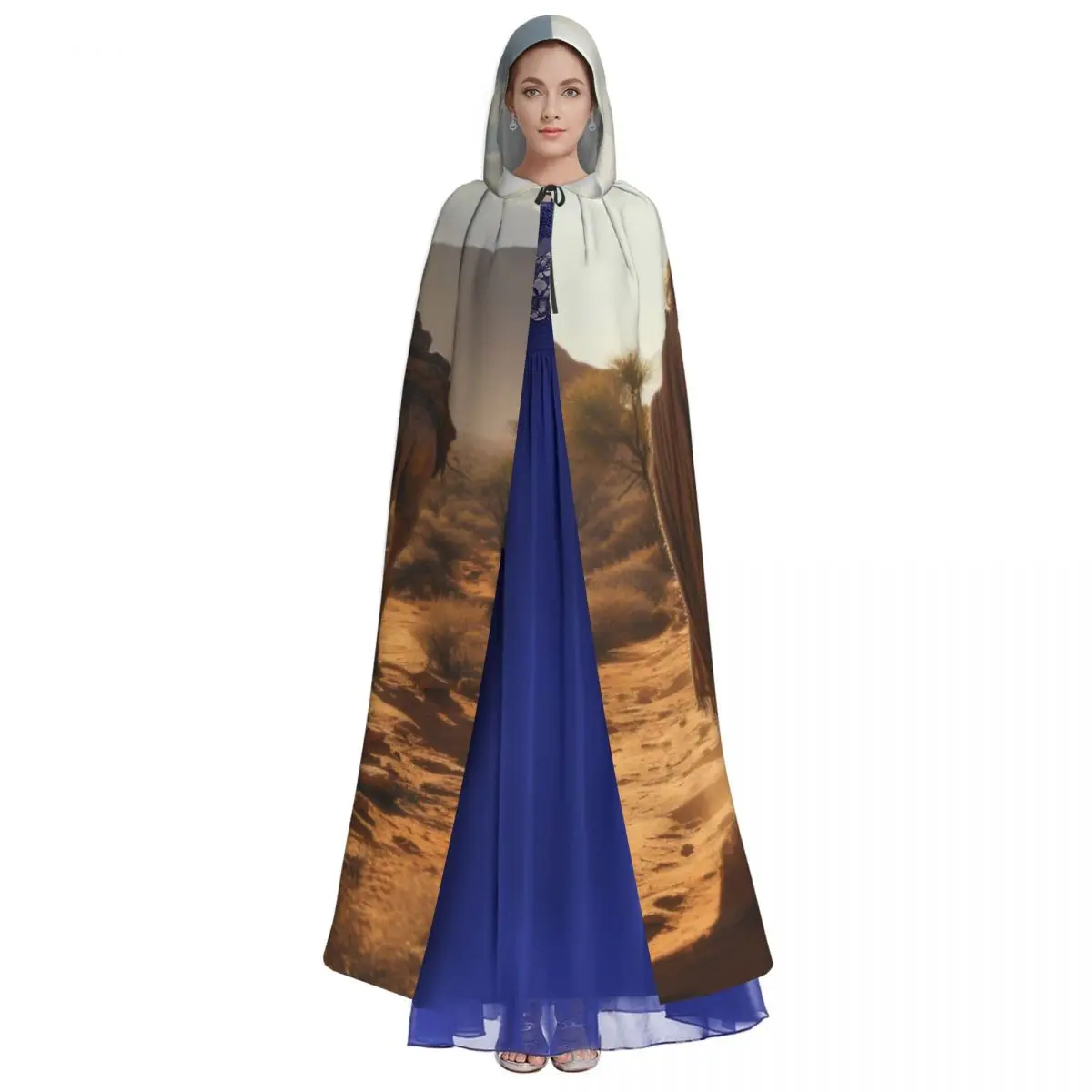 Adventure Cloak Highlighting a Traveler in the Desert Unisex Adult Cloak with Hood Long Witch Costume Cosplay