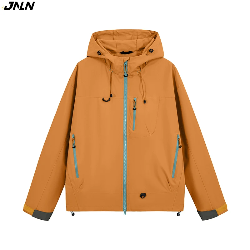 JNLN Men's Women's Waterproof Hiking Jacket Trekking Camping Mountaineering Windbreaker Unisex Outdoor Sport Windproof Rain Coat