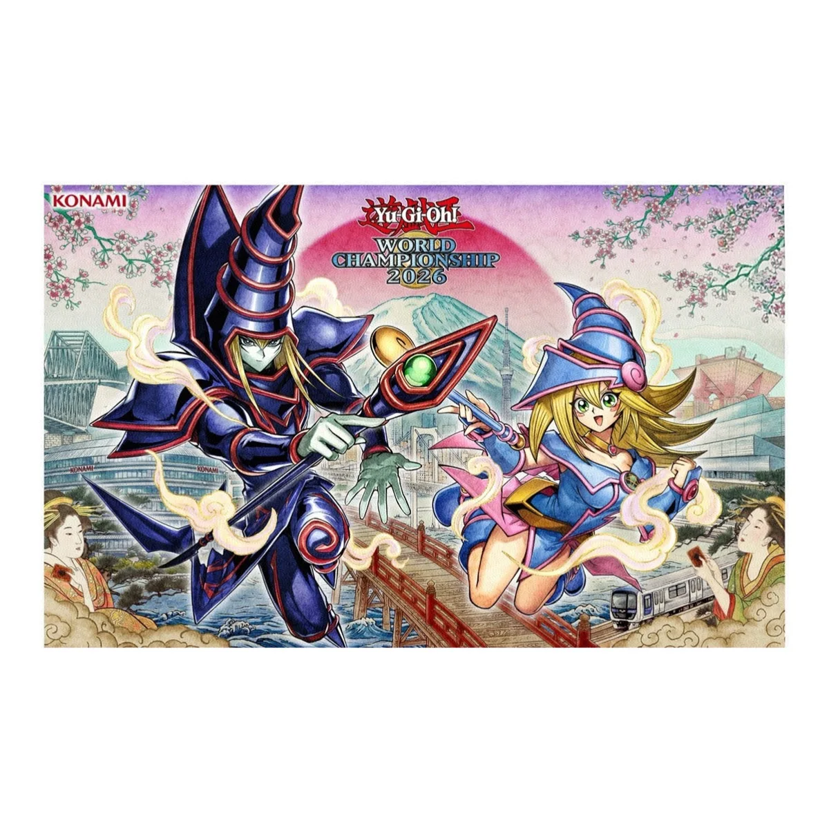 600X350X2Mm Diy Yu-Gi-Oh! Wcs Dark Magician Card Battle Mat Single Player Board Game Card Duel Board Combat Pad Gift Toy