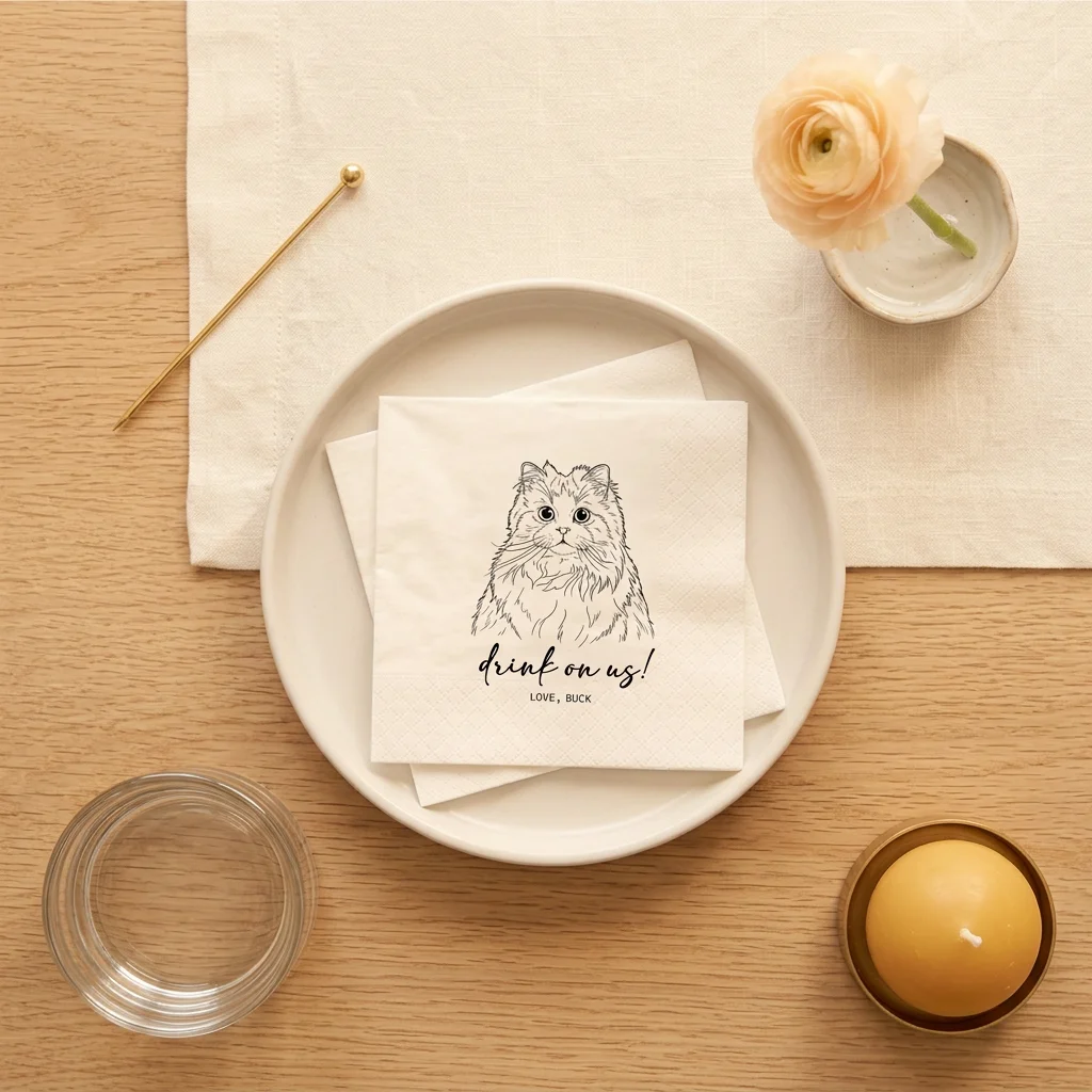 Custom Paper Napkins for Wedding Custom Cocktail Napkins Disposable Napkins,for Cocktail Party Baby Shower Birthday Party