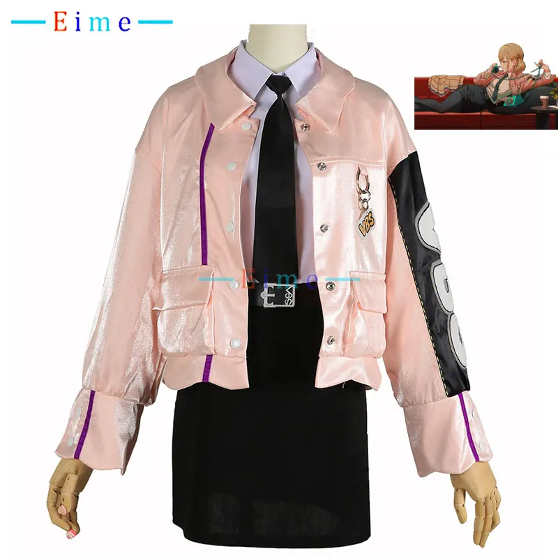 

Game PJSK Azusawa Kohane Cosplay Costume Women Pink PU Coat Anime Casual Clothings Halloween Uniforms Party Suits Custom Made