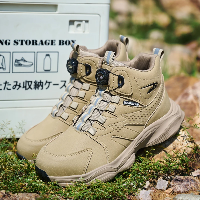 

Зимние легкие высокие рабочие ботинки для мужчин с поворотными пряжками, ударопрочные и устойчивые к проколам