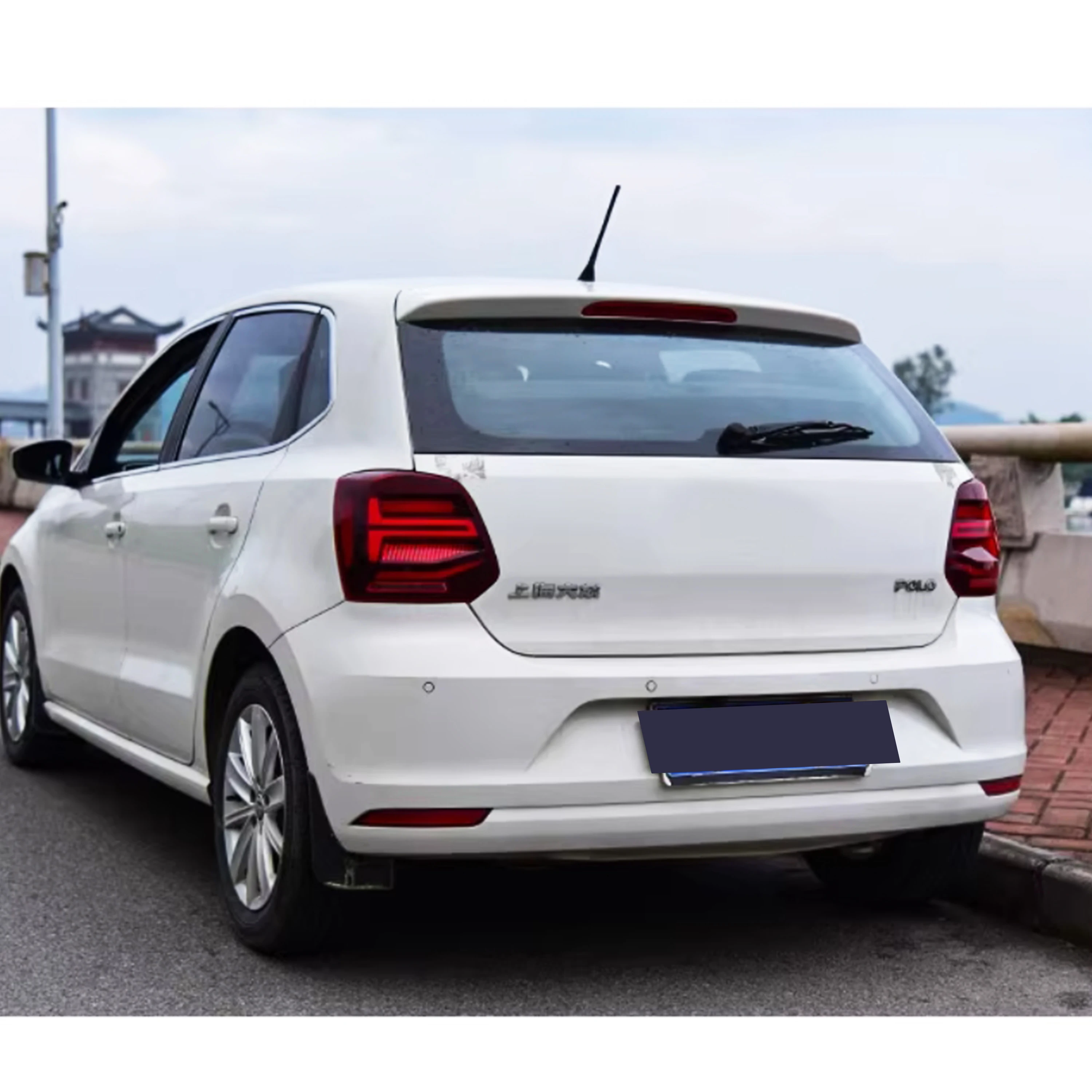 أضواء خلفية LED لسيارة Volkswagen VW Polo V 6R 6C 2009-2017 TSI TDI GTI مجموعة مصابيح خلفية حمراء إشارة الانعطاف المتتابعة #4