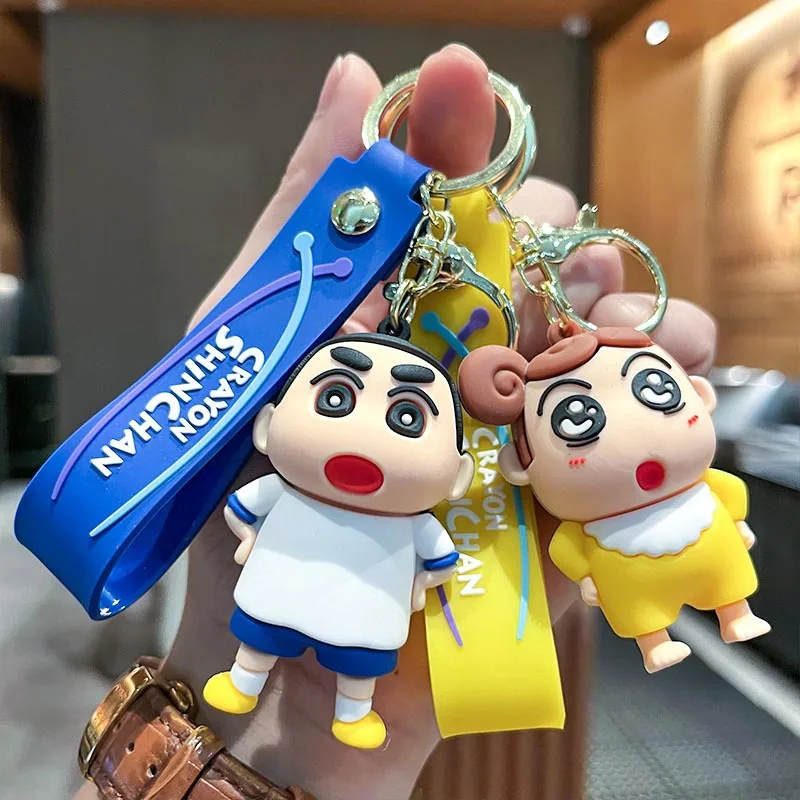 Cartoon Anime Crayon Shin chan Series Keychain Cute Kantamu robo Doll Robot Key chain Ring Pendant Children's Toy Couple Gift