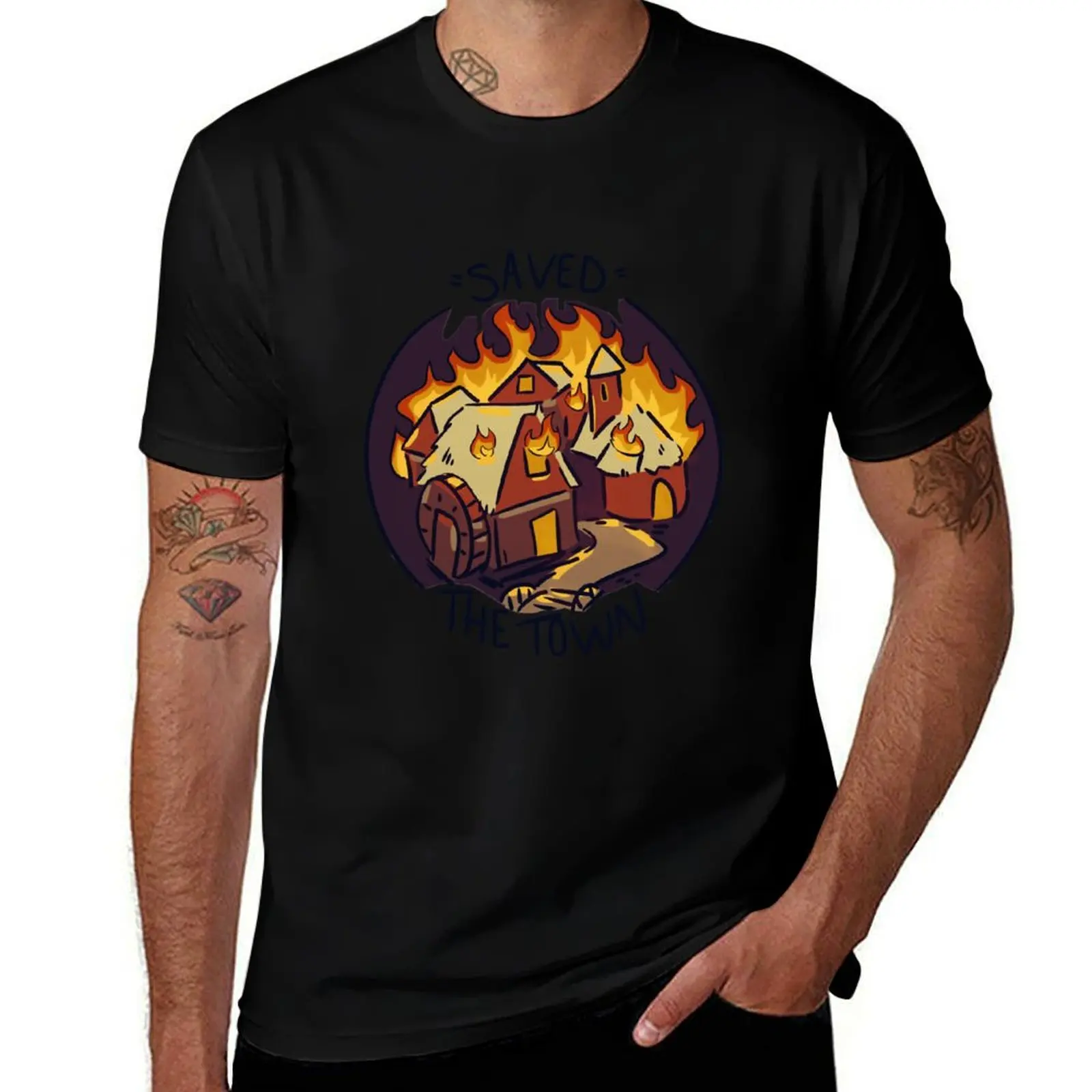 

D&D Burned Down the Town saved T-Shirt croswit shirt man oversized t shirt vintage anime shirt men tshirt