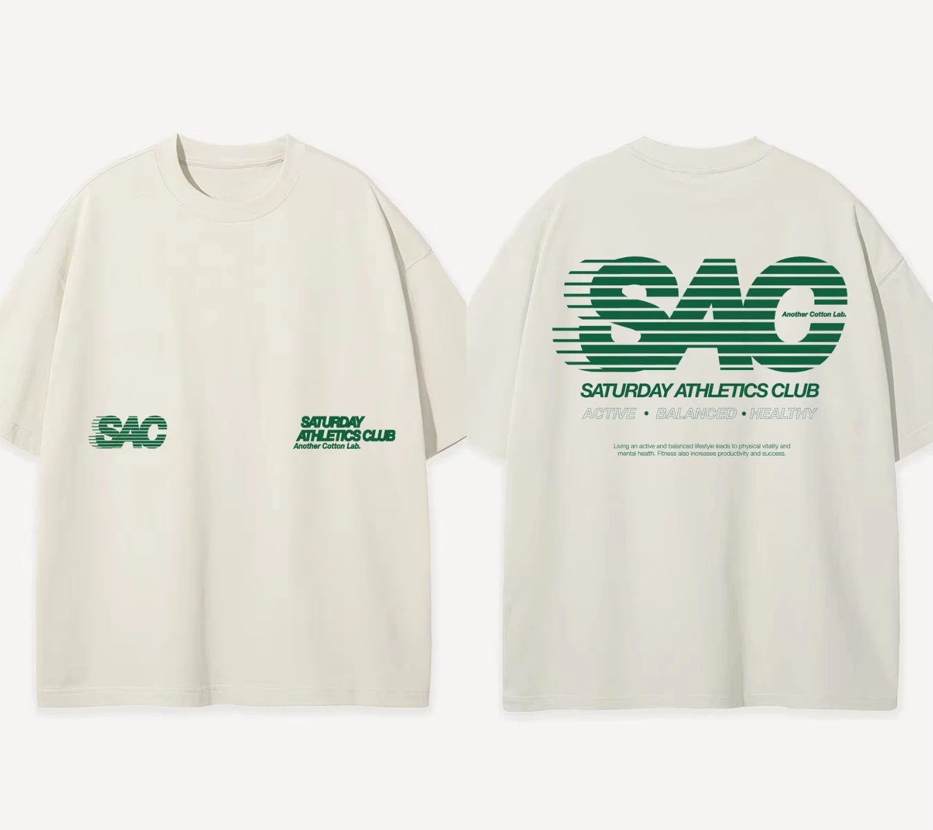 2026 Sommer Gesundheits- und Sportclub Oversized T-Shirt Another Cotton Lab für Männer und Frauen aus schwerer Baumwolle mit kurzen Ärmeln – Detail 4