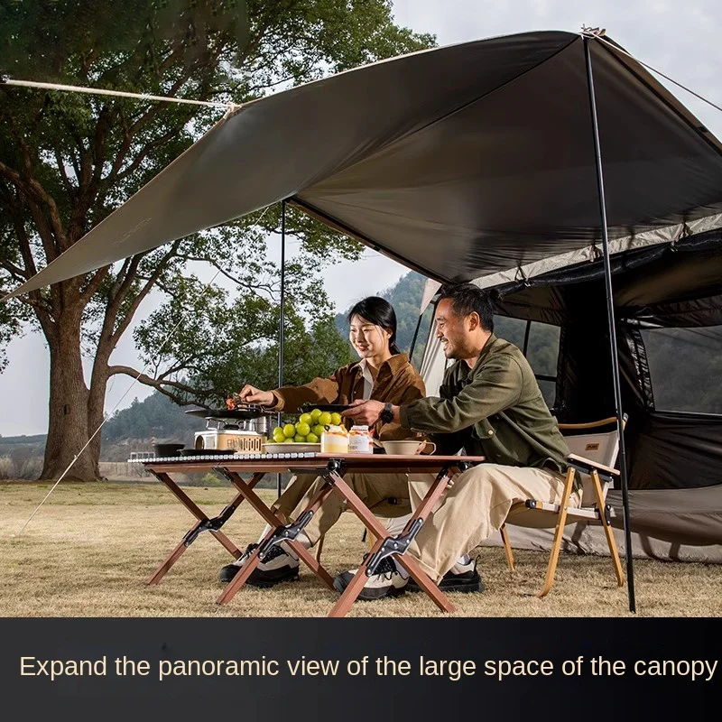 Cain Tent Quick Automatic Opening Tent Canopy 2-in-1 Outdoor Camping Tents 5-8 P Titanium Glue Sun Protection Camping Equipment