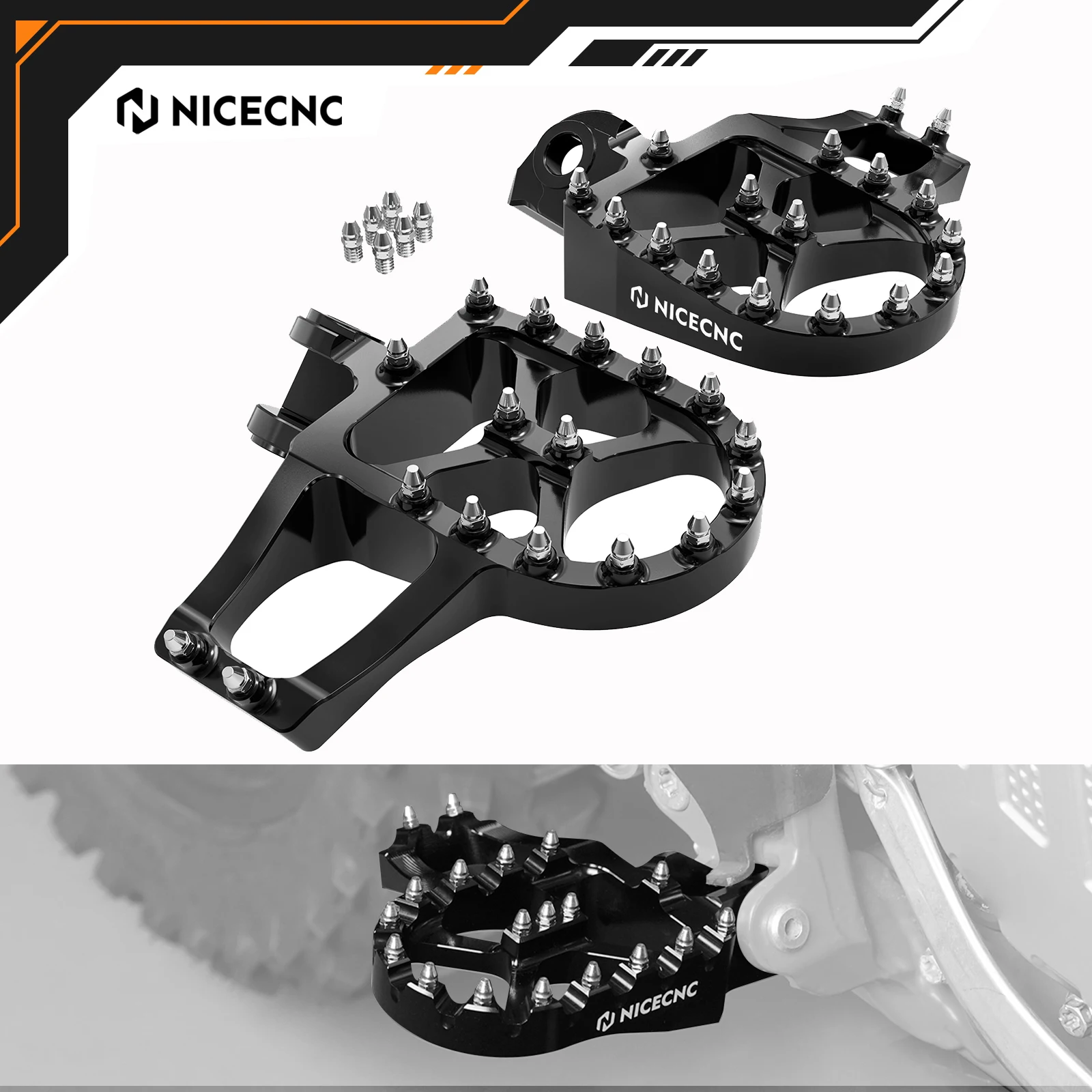 

NICECNC For HUSQVARNA 701 SUPERMOTO 701 ENDURO 2016-2025 TE300 FE350 FE450 FE501 TE250 2014-2016 Extender Foot Pegs Footrests