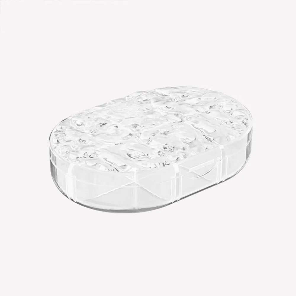 

Dustproof 4/6 Grid Jewelry Storage Box Transparent Mini Packaging Box Water Ripple Plastic Jewelry Organizer Earrings