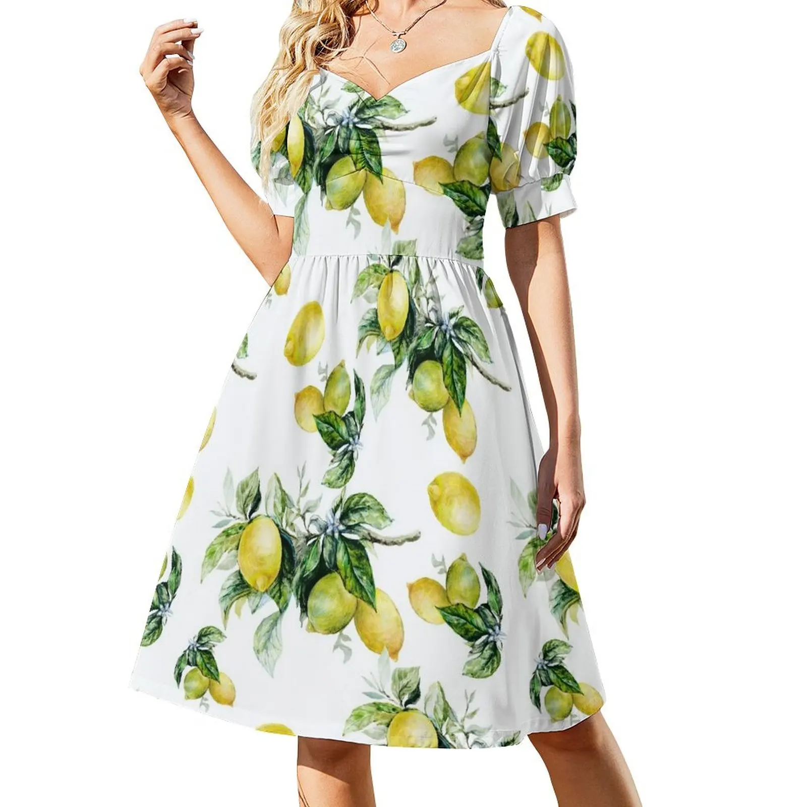 

LEMONS PRINT Dress Long dresses women clothes Women's summer dresses ladies dresses for special occasions