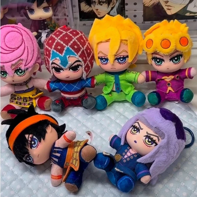 En stock, porte-clés authentique JoJo's Bizarre Adventure, boîte mystère, pendentif mignon style assis, article d'anime, jouet de collection pour les fans