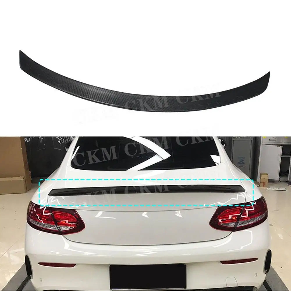 

CKMUUER задний спойлер багажника из углеродного волокна, крыло для Mercedes Benz C Class W205 C205 2014-2022, спойлер на заднее крыло багажника с утконосом