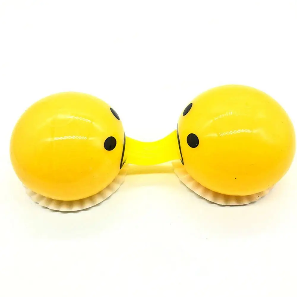 Fluid Vomiting Egg Yolk Pinch Toys Tricky Non Stick Vomiting Egg Yolk Squeezing Toy Funny Puking