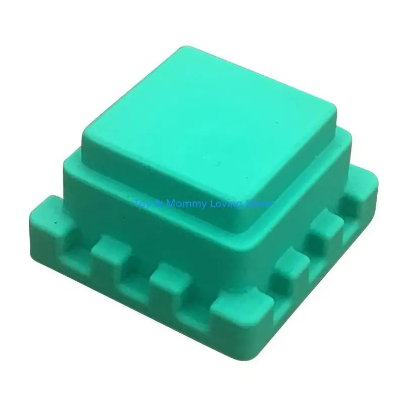 Y1QF Brinquedos educacionais iniciais para crianças Castelo bloqueio silicone macio durável 5 camadas