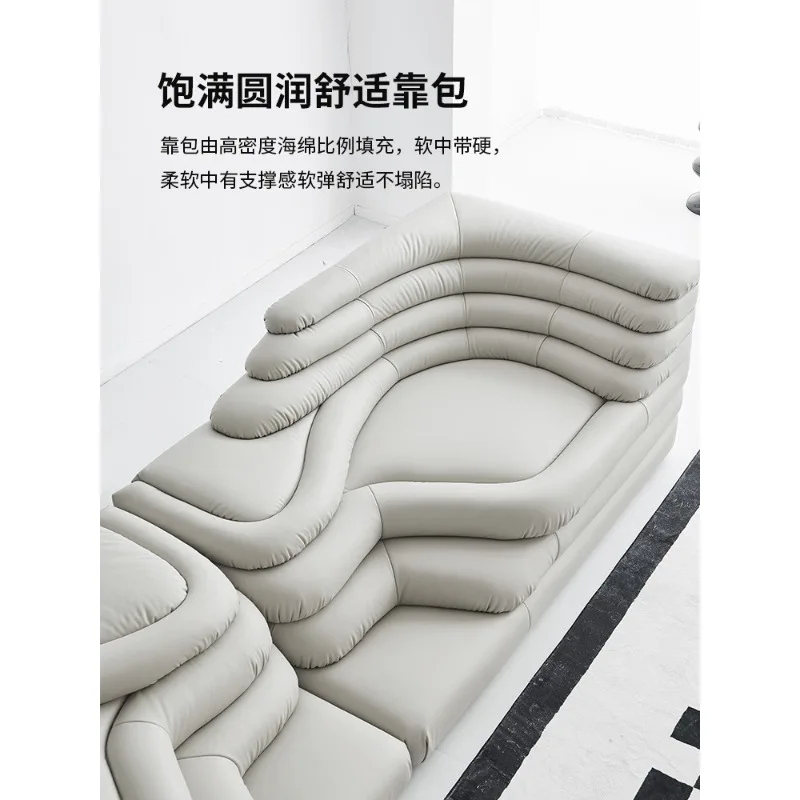 أريكة جلدية بتصميم إبداعي شخصي من Bino أريكة تيراسي ذات صف مستقيم