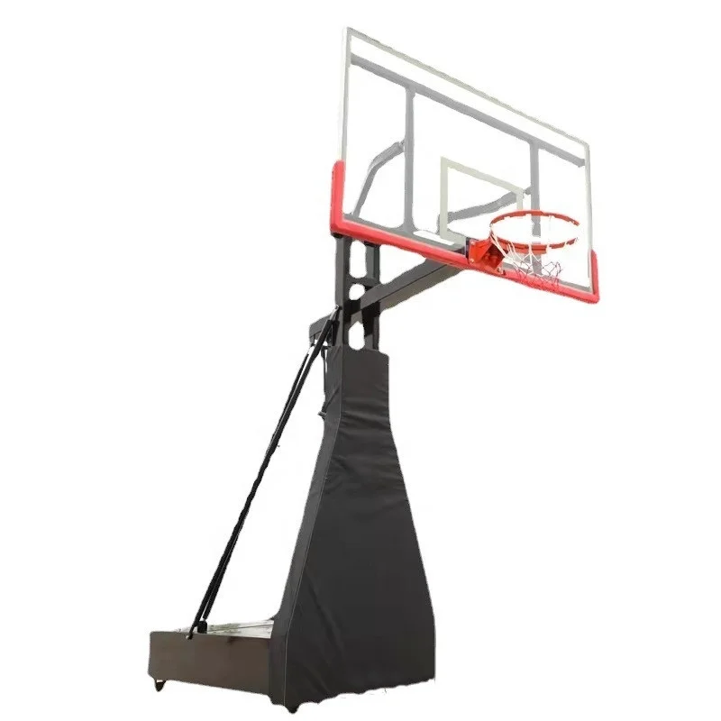 

Movable Basketball Stand Pole Tempered Glass Basketball Hoop System Portable Adjustable Basketball Board with Standpromote sales