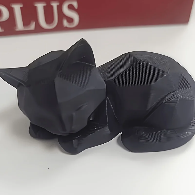 1 Piece of Cat-Shaped Ornament, a Cute Sleeping Cat Figurine, Modern Abstract Geometric Style Design, Creative Desktop Decoration Ornament, Suitable for Home Desktop, Office Desk Decoration, Valentine's Day, Birthday Gift Options, Fun Gift for Family, Colleagues, Classmates, and Cat Lovers