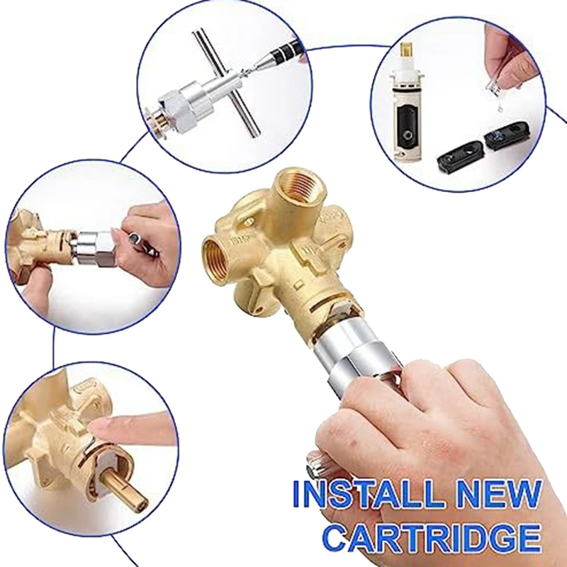 Cartucho de ducha Compatible con Moen 1222, herramientas de repuesto, accesorios para bañera y ducha, paquete de 3 unidades