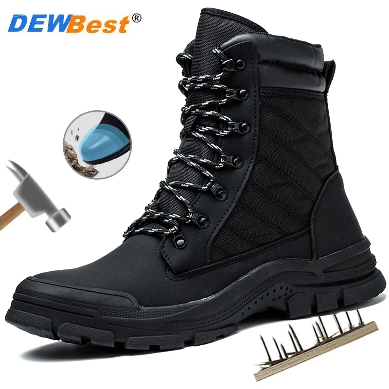 

High end men's wholesale steel toe cap anti smashing and puncture work shoes, dirt resistant and wear-resistant safety shoes