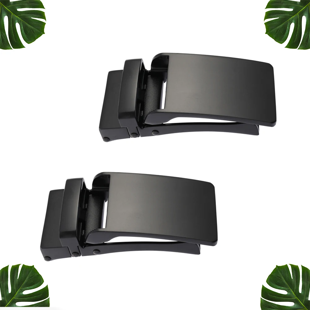 2 قطعة مشبك حزام أوتوماتيكي من سبيكة للرجال سهل الضبط مشبك حزام السقاطة أزياء الأعمال أبازيم تناسب القهوة السوداء البني