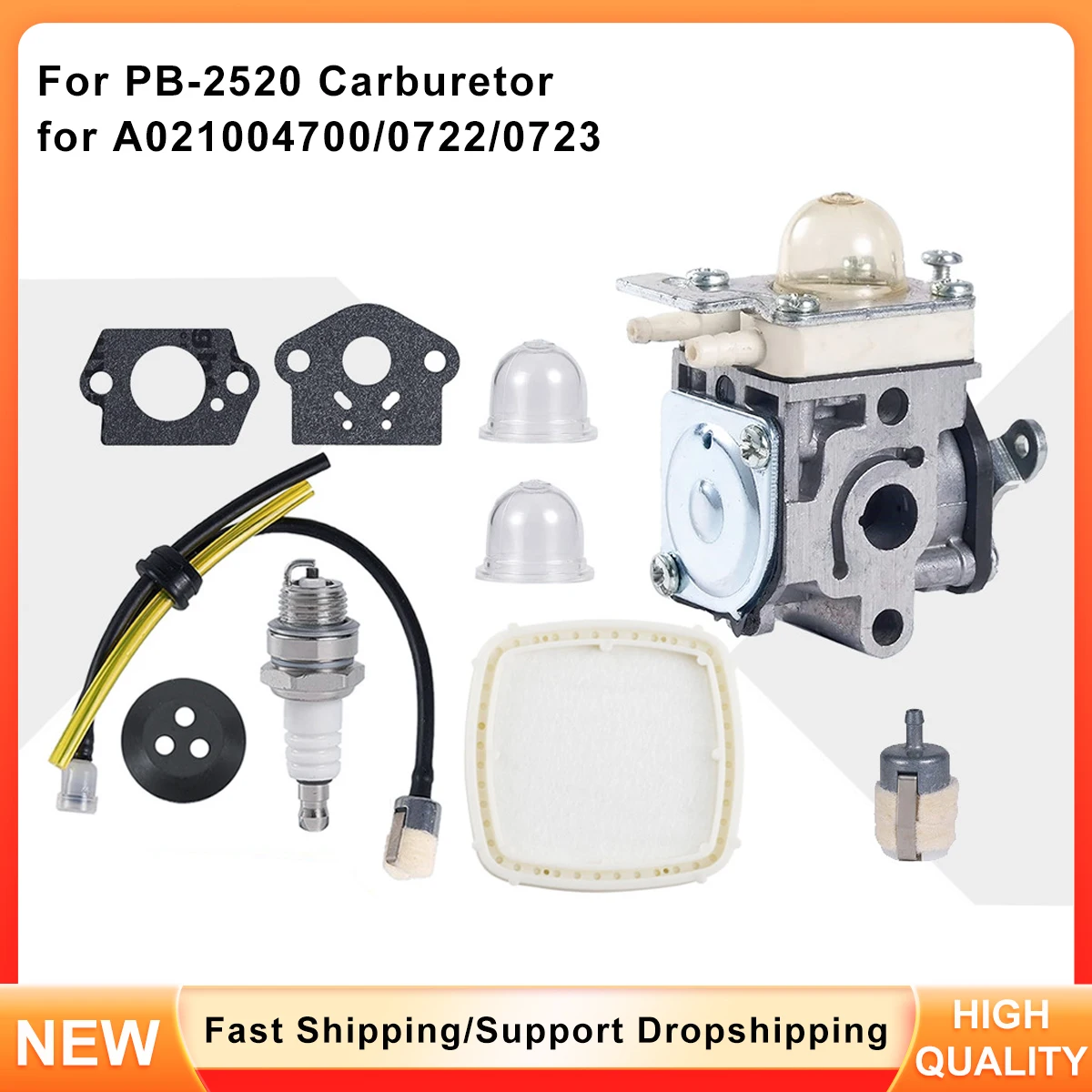 

Replacement Carburetor for Echo Trimmer - PB-2520 Fits A021004700 A021000722 A021000723 Models