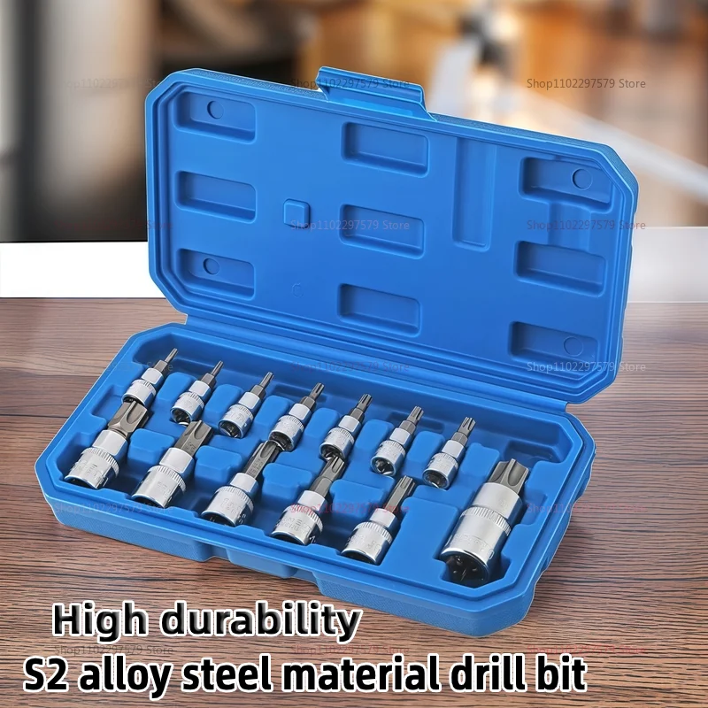 13 قطعة مجموعة مفاتيح توركس أدوات إصلاح السيارات تأثير المقبس وجع عدة الدراجة سيارة ورشة عمل ميكانيكية مفك مجموعة