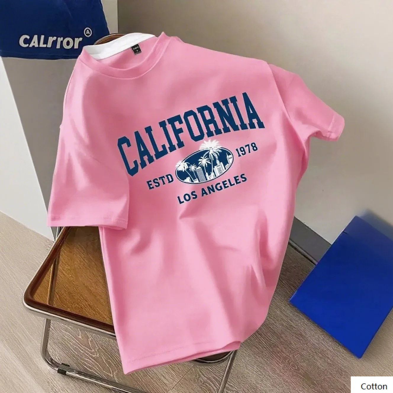 تي شيرت قطني بتصميم ريترو كاليفورنيا لوس أنجلوس 1978 مع طباعة المدينة وشجرة النخيل مثالي للأزياء بدون جهد S-4XL