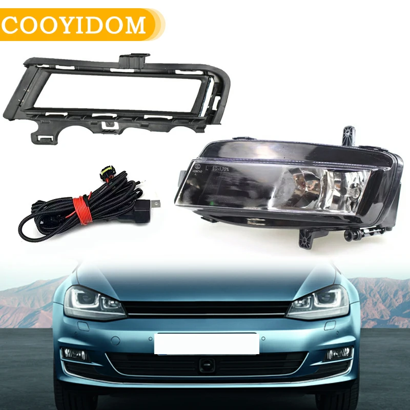 

For VW Golf 7 A7 MK7 2013 2014 2015 2016 2017 Front Halogen Fog Lamp Fog Light Grille Black Plastic Fog Light Grille Cover